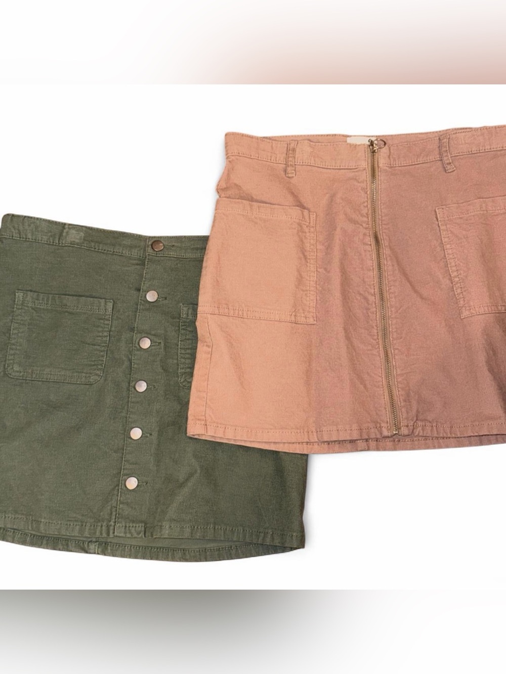 The Children’s Place Lot of 2 Girls Skirts Size 14 & 16 Green Pink
